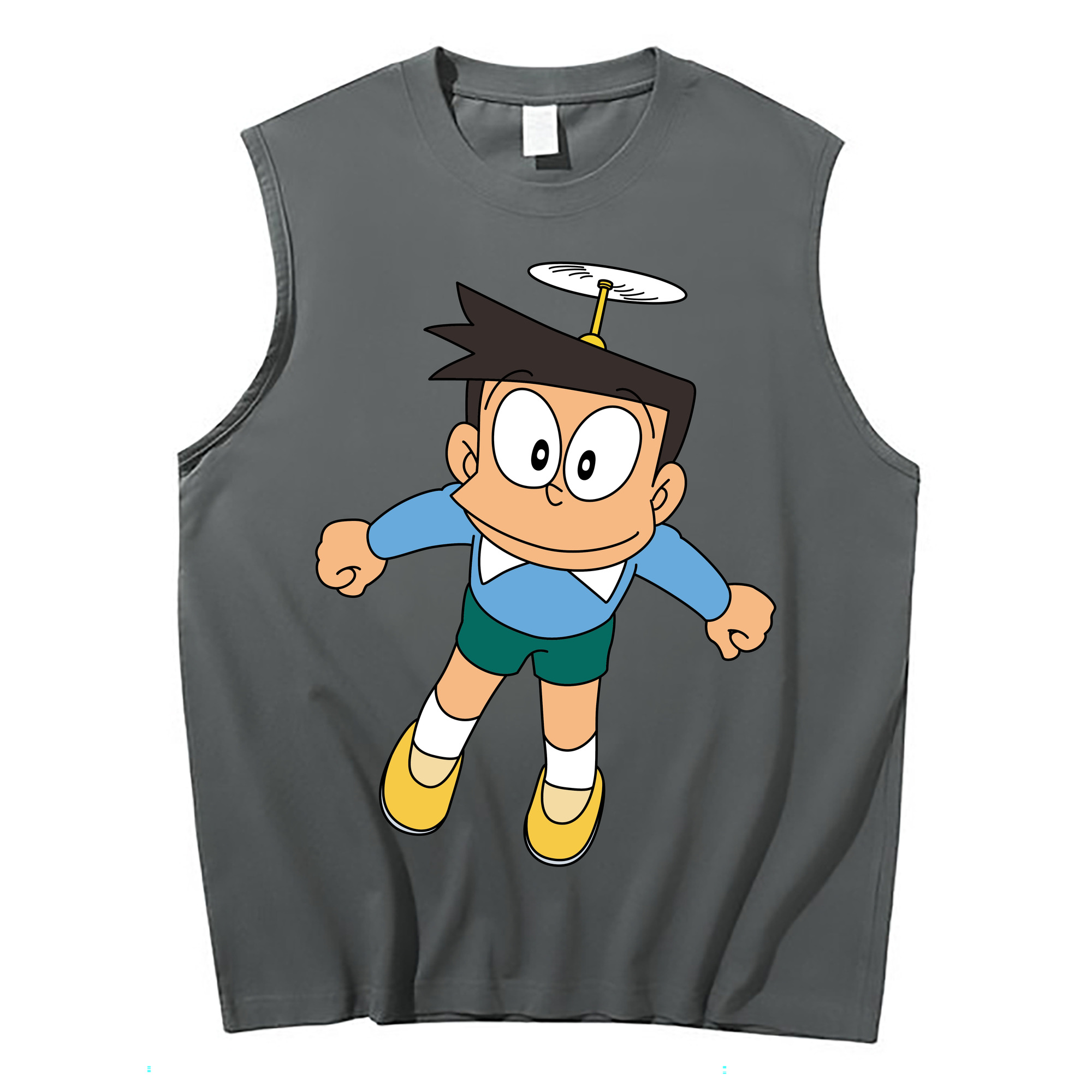 （画像用） ドラえもん 骨川 スネ夫 Doraemon Honekawa Suneo コットン100％タンクトップ（フロントプリント）